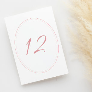 Regency Pink Classic Cameo Wedding Table Number