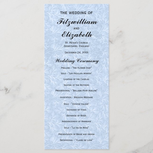 Regency Romance Wedding Programs (Front)