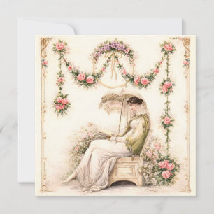 Regency Rose Garden Reading Lady
