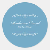 Regency Style Blue Wedding Sticker