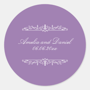 Regency  Style Purple Wedding Sticker