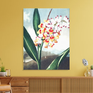 Regency Style White Yellow Exotic Floral Decor