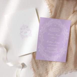 Regency Violet Victorian Antique Classic Wedding Invitation
