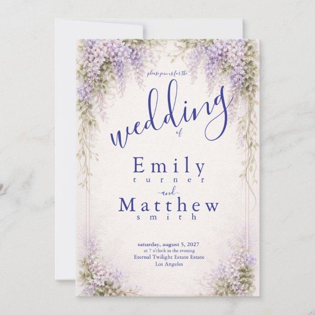 Regency Wisteria Invitation (Front)