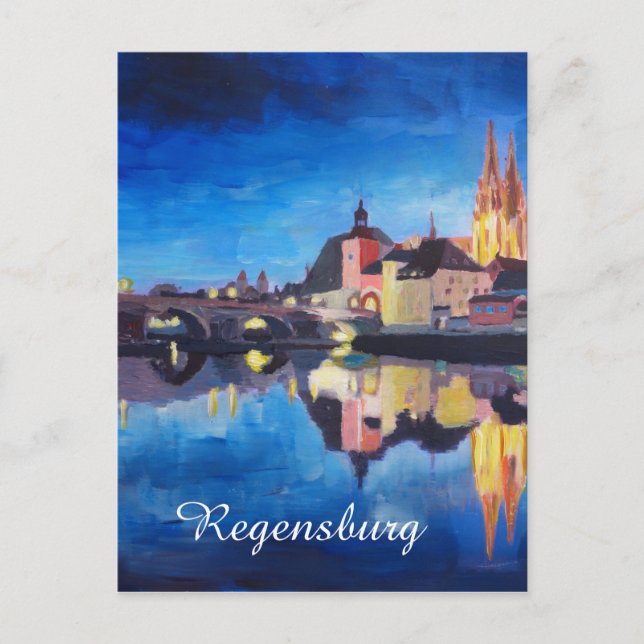 Regensburg, Bavaria at Dawn Postcard (Front)
