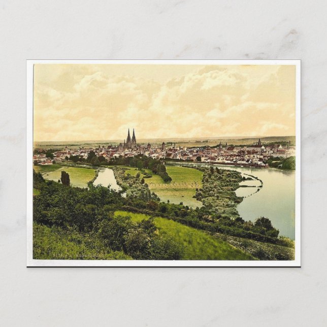 Regensburg, Bavaria, Germany classic Photochrom Postcard (Front)
