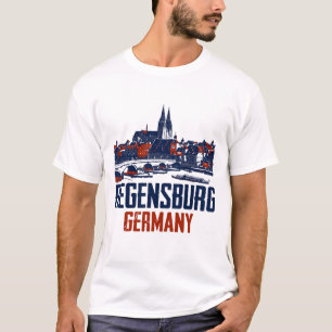 Regensburg Bavaria Skyline Along Danube River T-Shirt