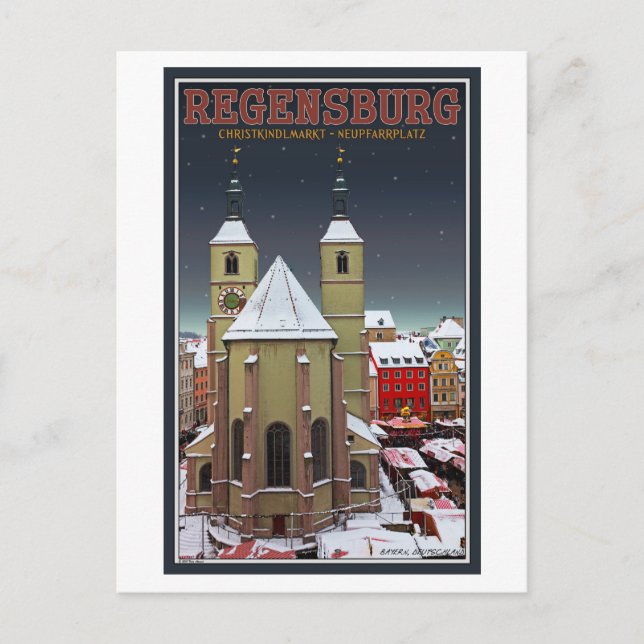 Regensburg Neupfarrplatz Christkindlmarkt Postcard (Front)