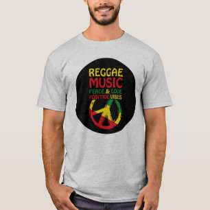 Reggae and Peace Symbol with positive quotes T-Shirt