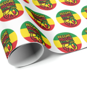 Reggae and Peace Symbol with positive quotes Wrapping Paper