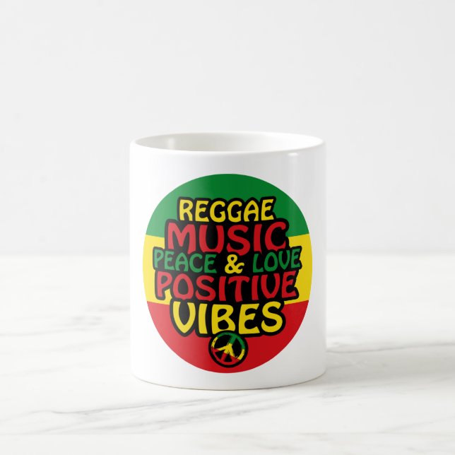 Reggae design with positive quotes and reggae flag coffee mug (Center)