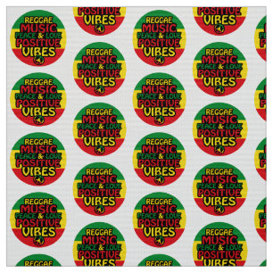 Reggae design with positive quotes and reggae flag fabric