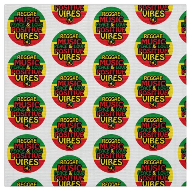 Reggae design with positive quotes and reggae flag fabric (Swatch)