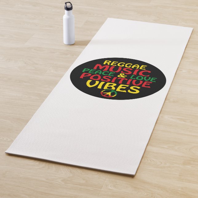 Reggae design with positive quotes and reggae flag yoga mat (In Situ)