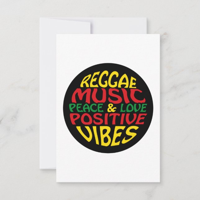 Reggae design with positive sayings and quotes card (Front)