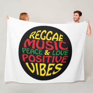 Reggae design with positive sayings and quotes fleece blanket