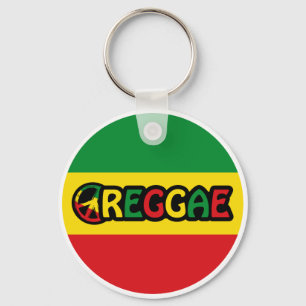 Reggae design with reggae flag colors keychain