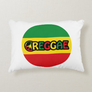 Reggae design with reggae flag colours accent pillow