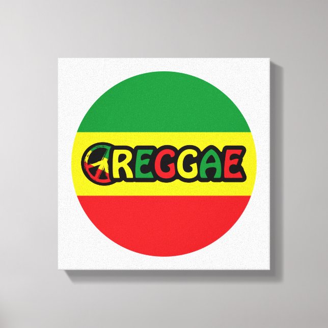 Reggae design with reggae flag colours canvas print (Front)