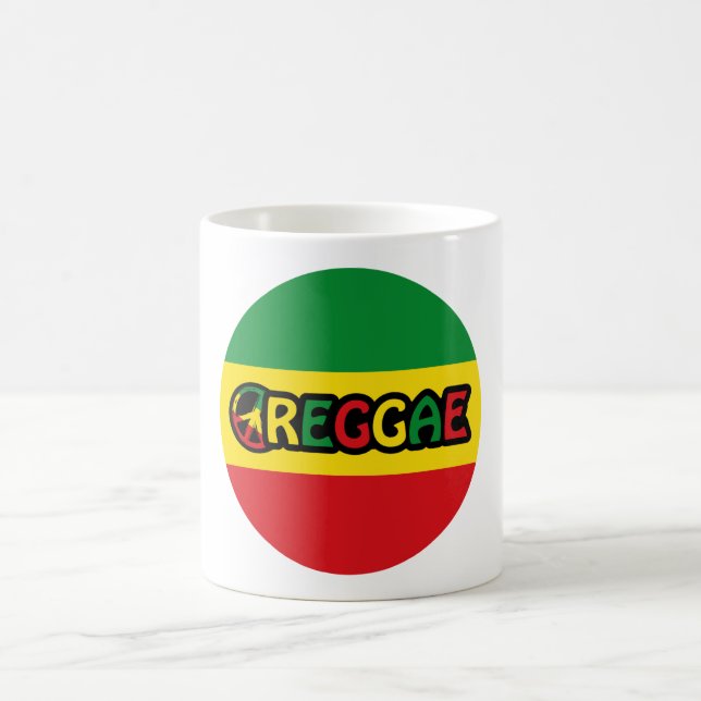 Reggae design with reggae flag colours coffee mug (Center)