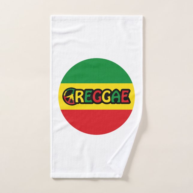 Reggae design with reggae flag colours hand towel (Hand Towel)