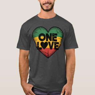 Reggae Heart One Love Rasta Reggae Music Rastafari T-Shirt
