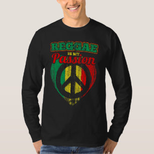 Reggae Is My Passion Rastafari Flag With Peace Sym T-Shirt