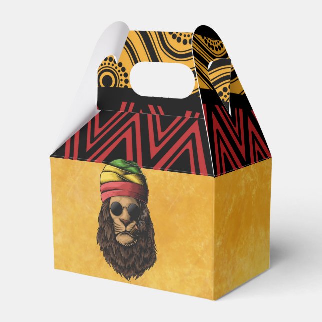 Reggae Jamaican Birthday Party  Favor Box (Front Side)