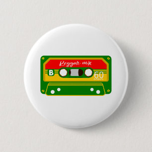 Reggae mix tape cassette Rastafarian 2 Inch Round Button