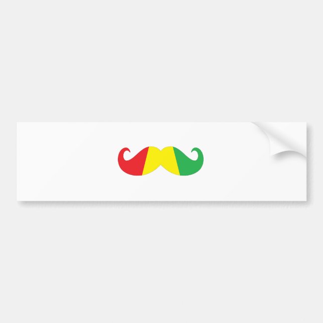 reggae moustache bumper sticker (Front)