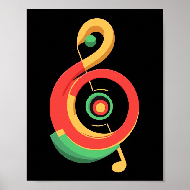 Reggae Music Clef Poster (Front)