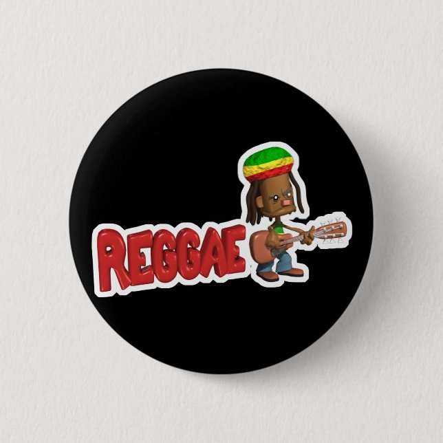 reggae music design 2 inch round button (Front)