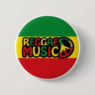 Reggae Music design with rastafari style and color 2 Inch Round Button