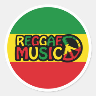 Reggae Music Design with rastafari style and color Classic Round Sticker