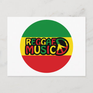 Reggae Music design with rastafari style and colou Postcard
