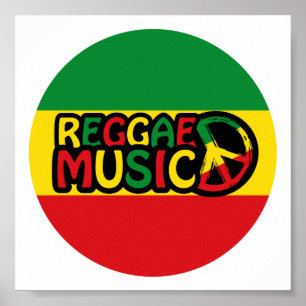 Reggae Music design with rastafari style and colou Poster