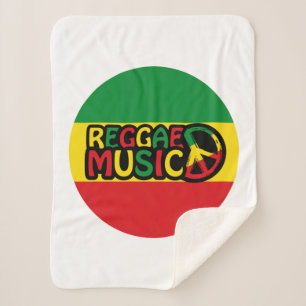 Reggae Music design with rastafari style and colou Sherpa Blanket