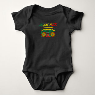 Reggae Music Lover Colourful Jamaica Cassette Radi Baby Bodysuit