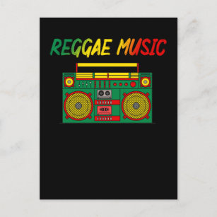 Reggae Music Lover Colourful Jamaica Cassette Radi Postcard