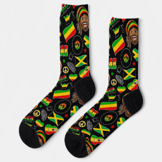 Reggae Music Lover Jamaican Rasta Patterned Socks