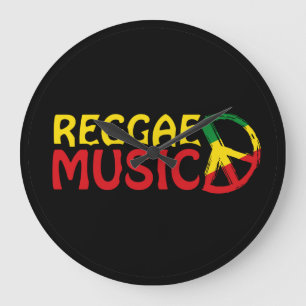 Reggae Music - model2b-circle-black Large Clock