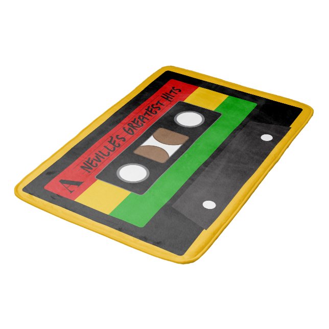 Reggae Music Musician Singer Cassette Tape Bath Mat (Angled)