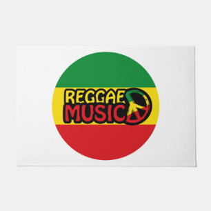 Reggae Music, reggae art with peace symbol Doormat