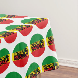 Reggae Music, reggae art with peace symbol Tablecloth