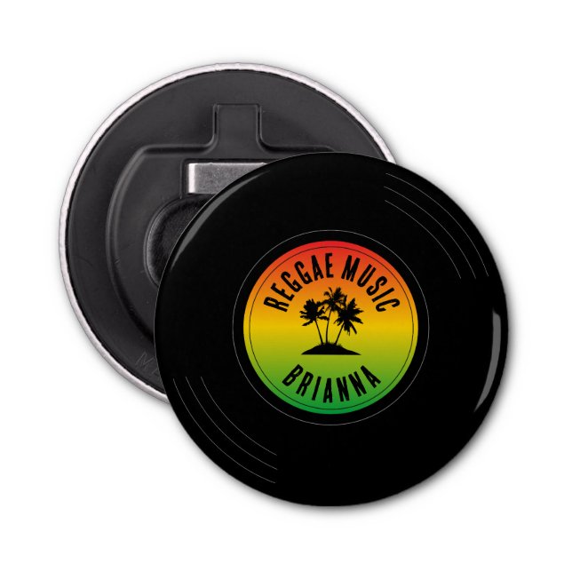 Reggae Music Vinyl Record Rasta Bottle Opener (Front)