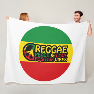 Reggae Music with positive quotes Fleece Blanket