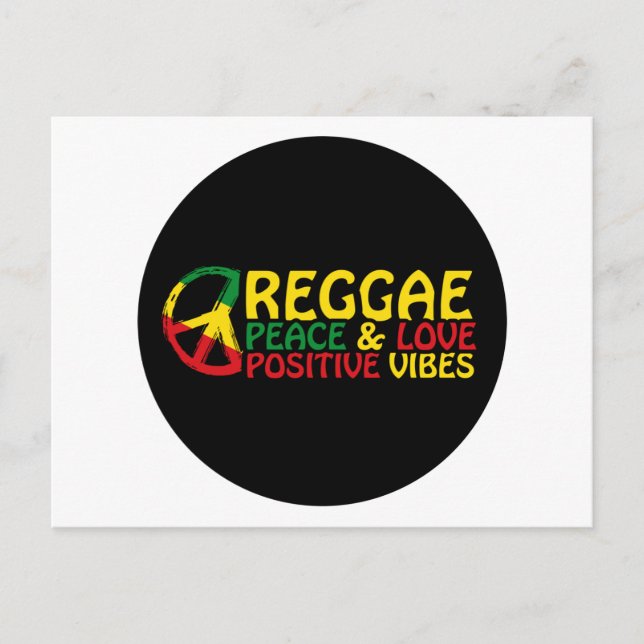 Reggae Music with positive quotes Postcard (Front)