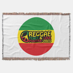 Reggae Music with positive quotes Throw Blanket