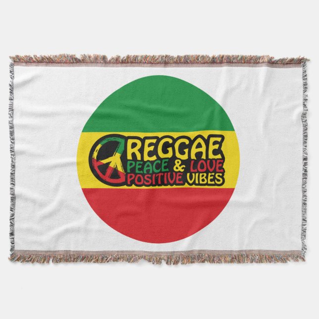 Reggae Music with positive quotes Throw Blanket (Front)