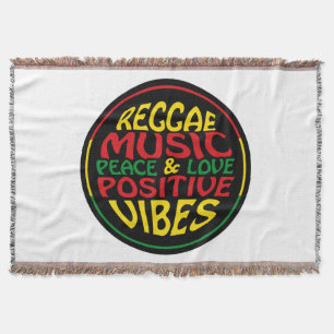 Reggae Music with positive sayings and quotes Throw Blanket